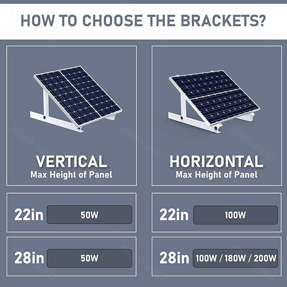 28″ Solar Panel Tilt Mount Brackets Boat RV Roof Flat Surface Adjustable Frame
