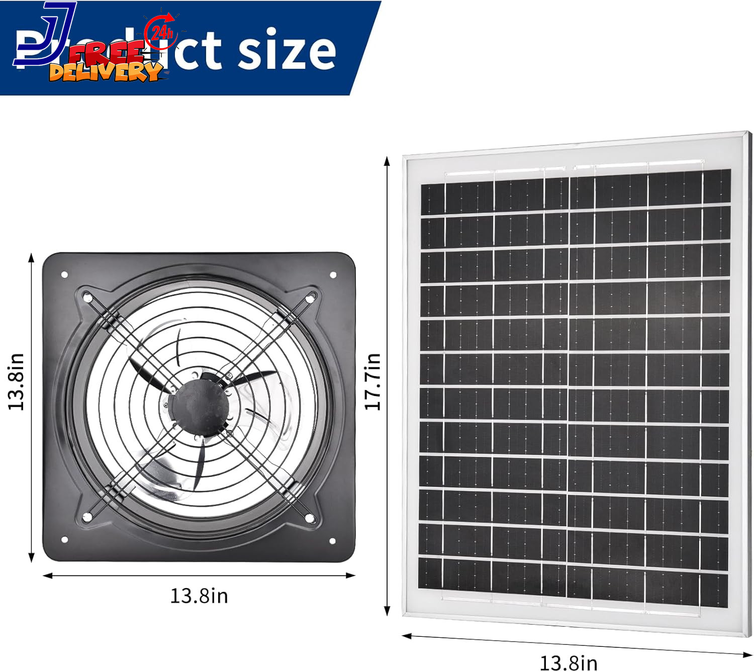 40W Solar Attic Fan Kit 40W Solar Panel + a 25W DC Fan Plug and Play for Attic