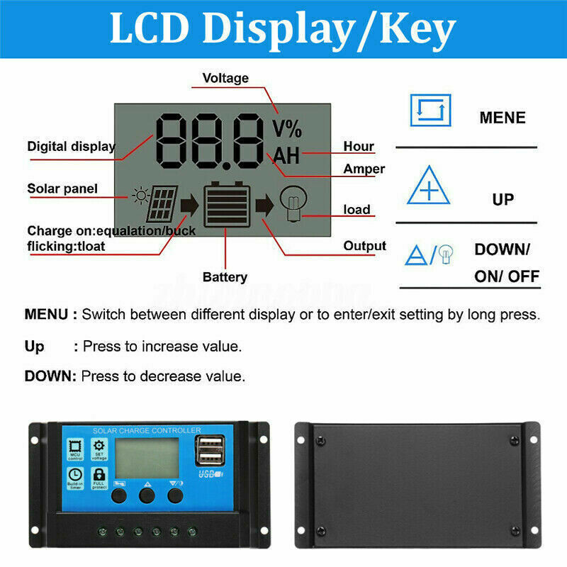 200 Watts Solar Panel Kit 100A 12V Battery Charger Controller Caravan Boat RV US