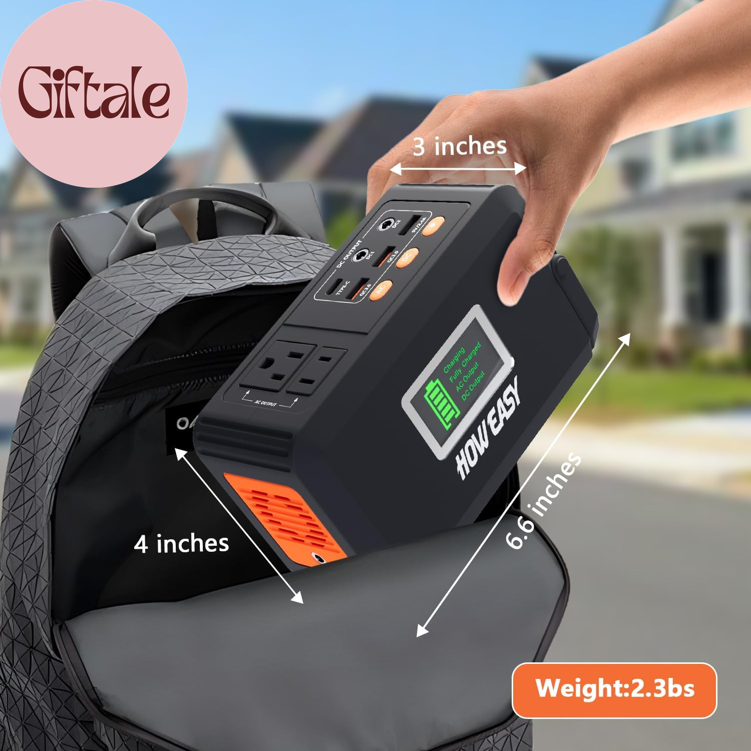 Portable Power Station,120W(240W Peak) Solar Generator,88Wh Lithium Battery Powe