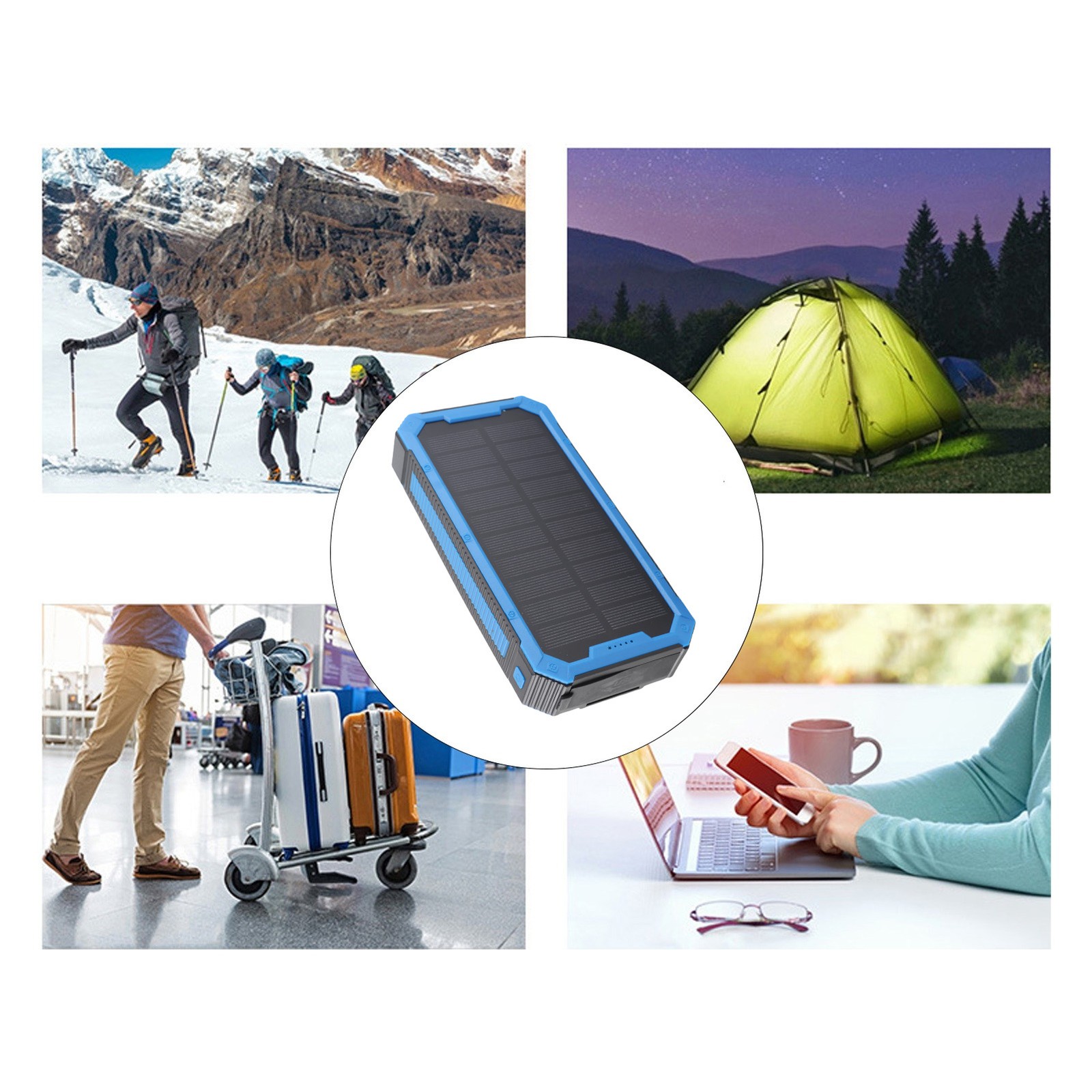 High Capacity Solar Power Bank With Wireless Charging For Outdoor Use