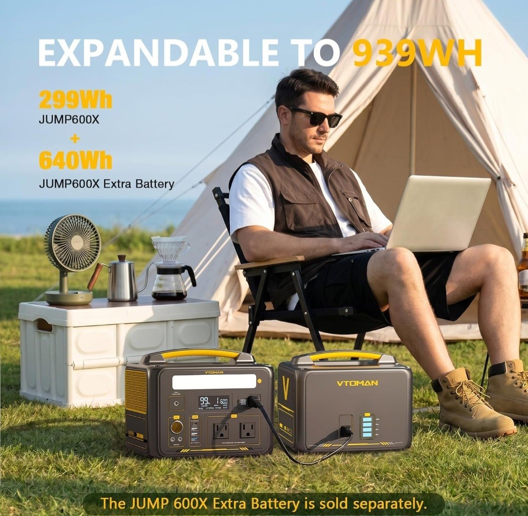 VTOMAN Jump 600X Portable Power Station 600W 299Wh Solar Generator LiFePO4