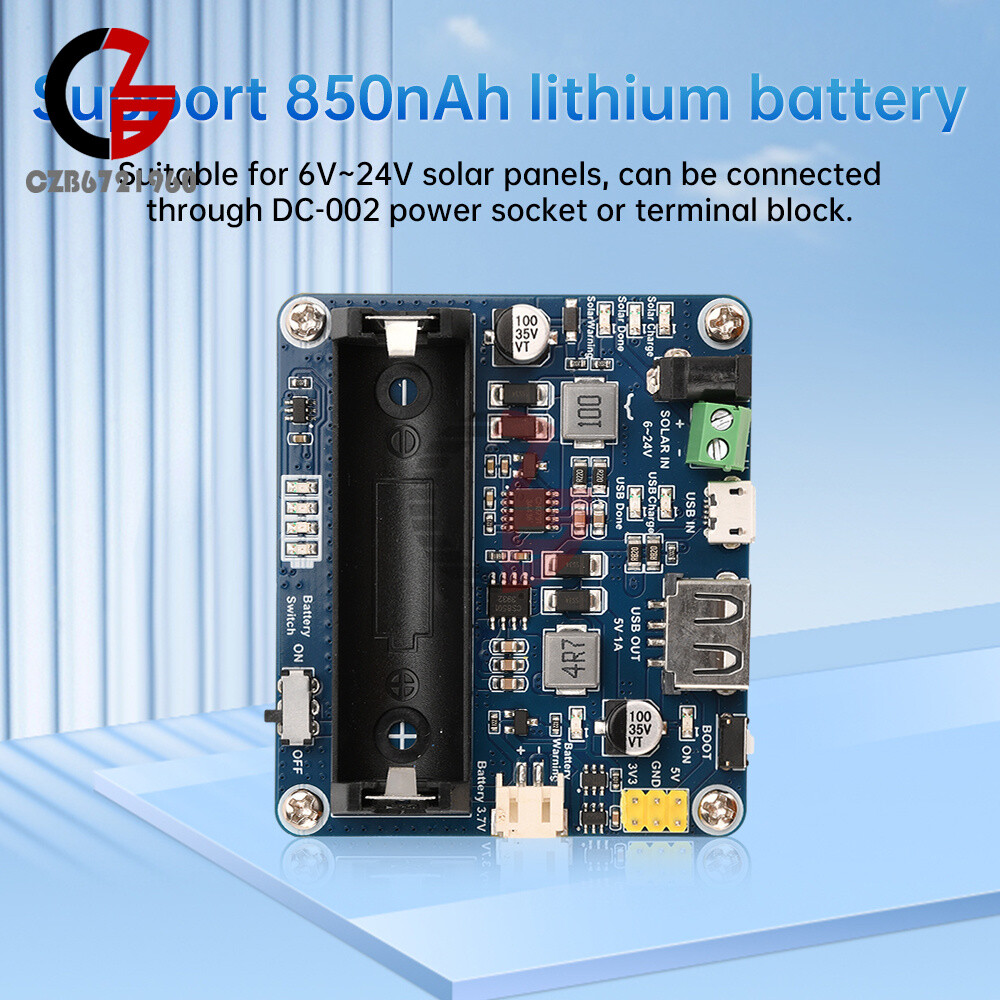 Power Manager Module for 6V~24V Solar Panel Support MPPT USB Battery Charging