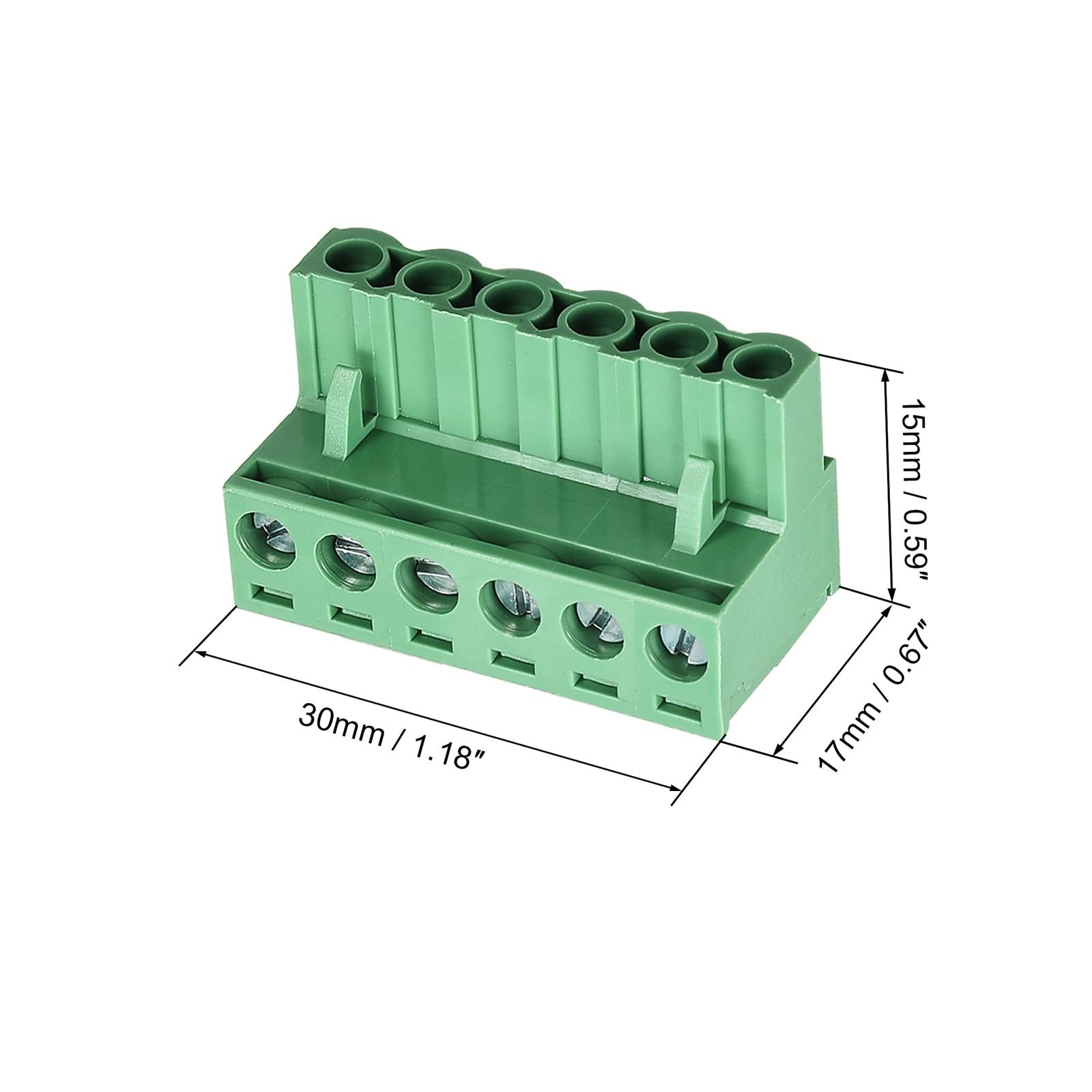 10pcs 6P 5.08mm Angle PCB Screw Terminal Block | Heat resistant plastic housi…