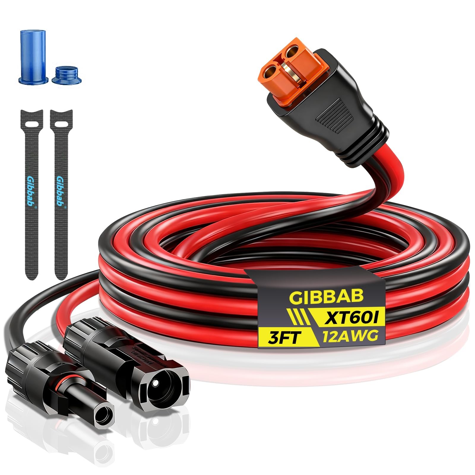 3FT 12AWG Solar to XT60i, 3 6 10 16 20 25FT Solar Panel Connector to XT60i-F …