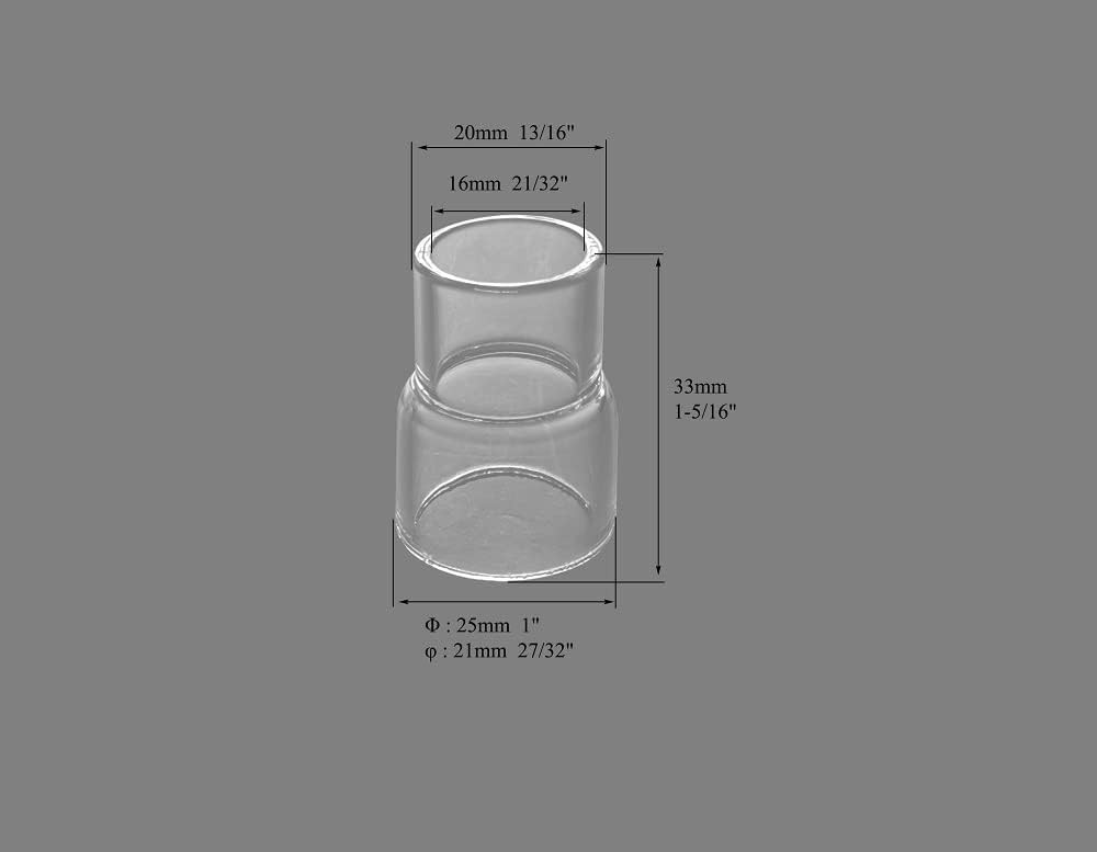 TIG Stubby Gas Lens 17GL332 10N24S 3/32” & 2.4Mm Glass Cup Clear Quartz Nozzles