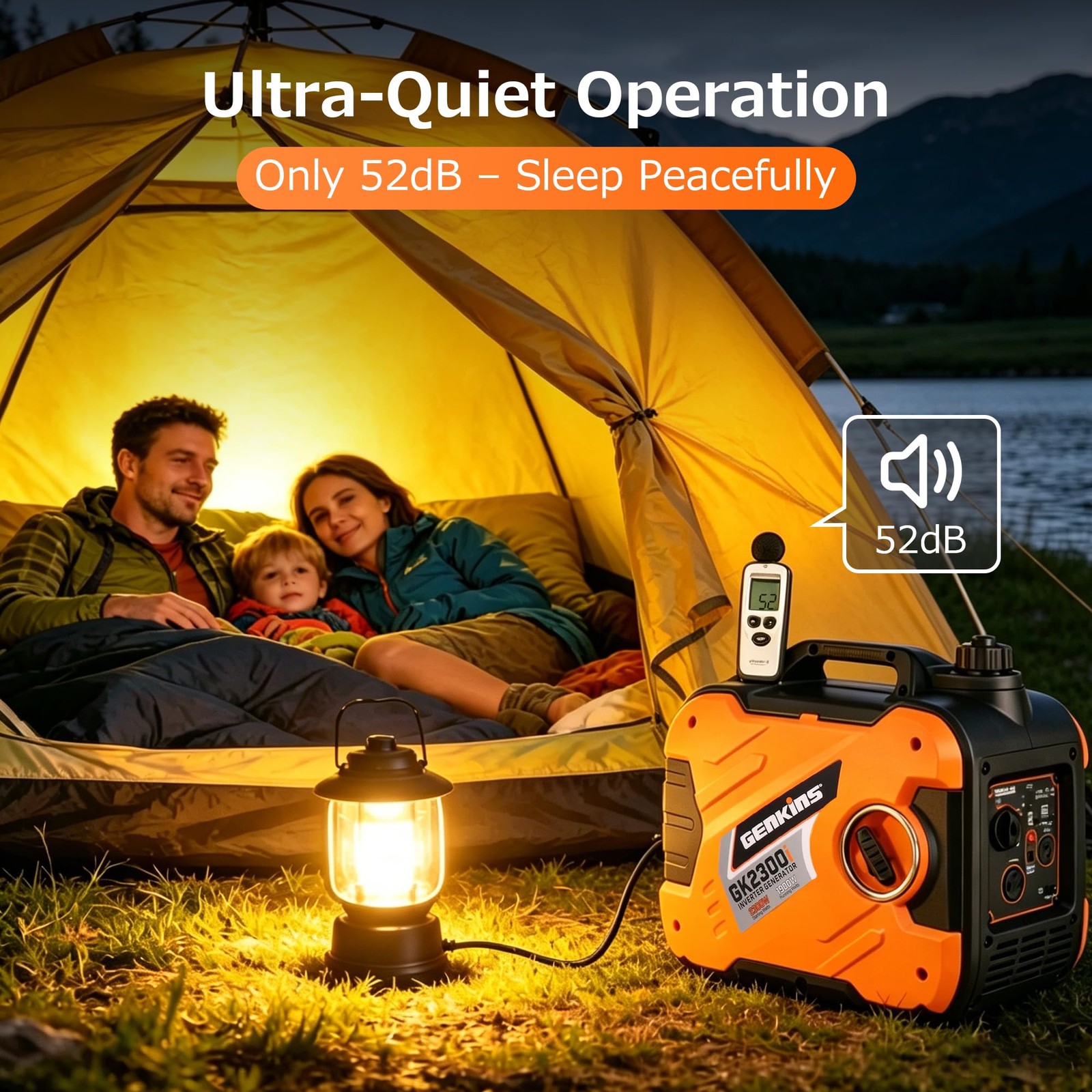 GENKINS 2300 Watt Portable Inverter Generator Gas Powered Ultra Quiet for RV …