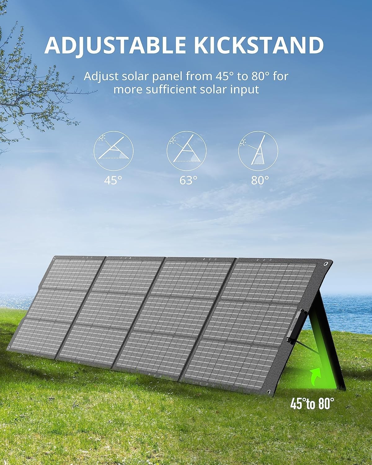 GROWATT 200W Solar Panels Portable for Power Station, 24V Solar Panel Waterproof