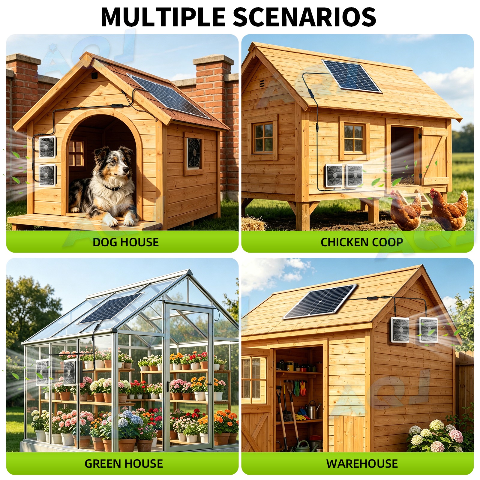Solar Panel Fan Kit Solar Waterproof Exhaust Fans 18V Panel for Attic Shed Barn