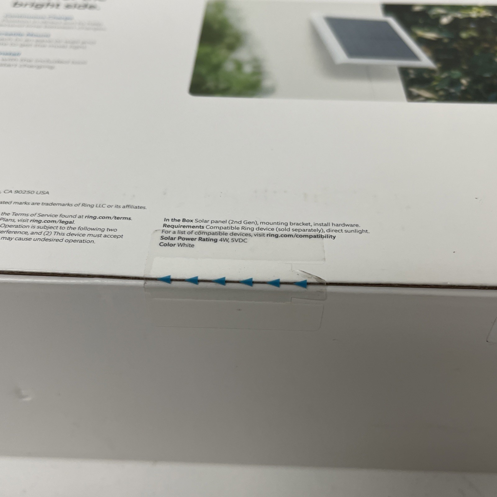 Ring 4W 2nd Generation Solar Panel for Select Ring Security Cameras White Sealed