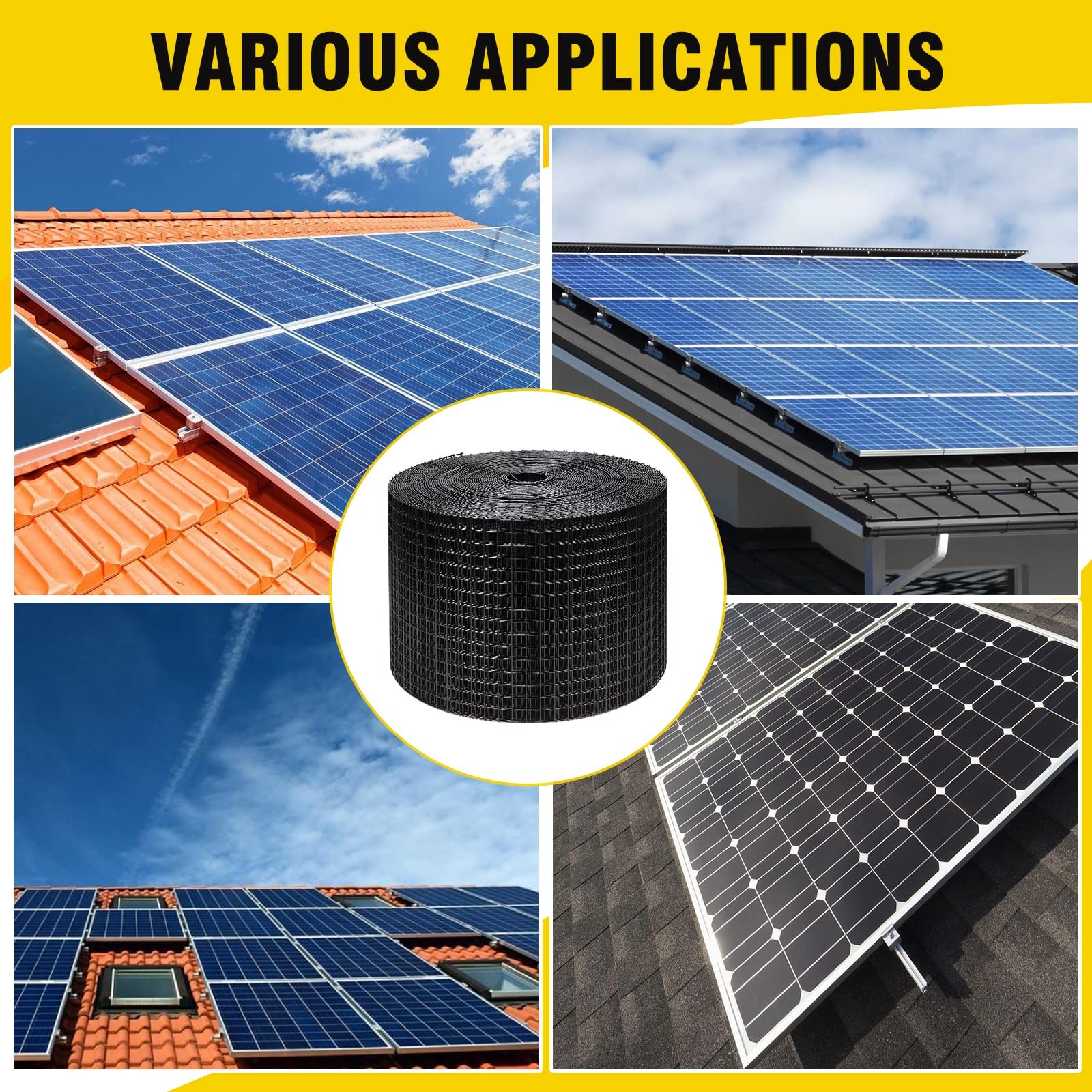6in X 100ft Solar Panel Bird Guard,Solar Panel roof Protection net 1/2inch Me…
