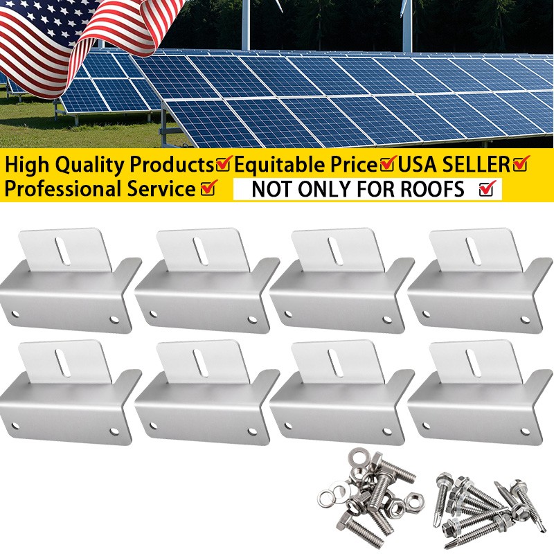 4/8/12/16PCS Solar Panel Z Bracket Mounting Mounts Set Aluminum RV Boat Roof