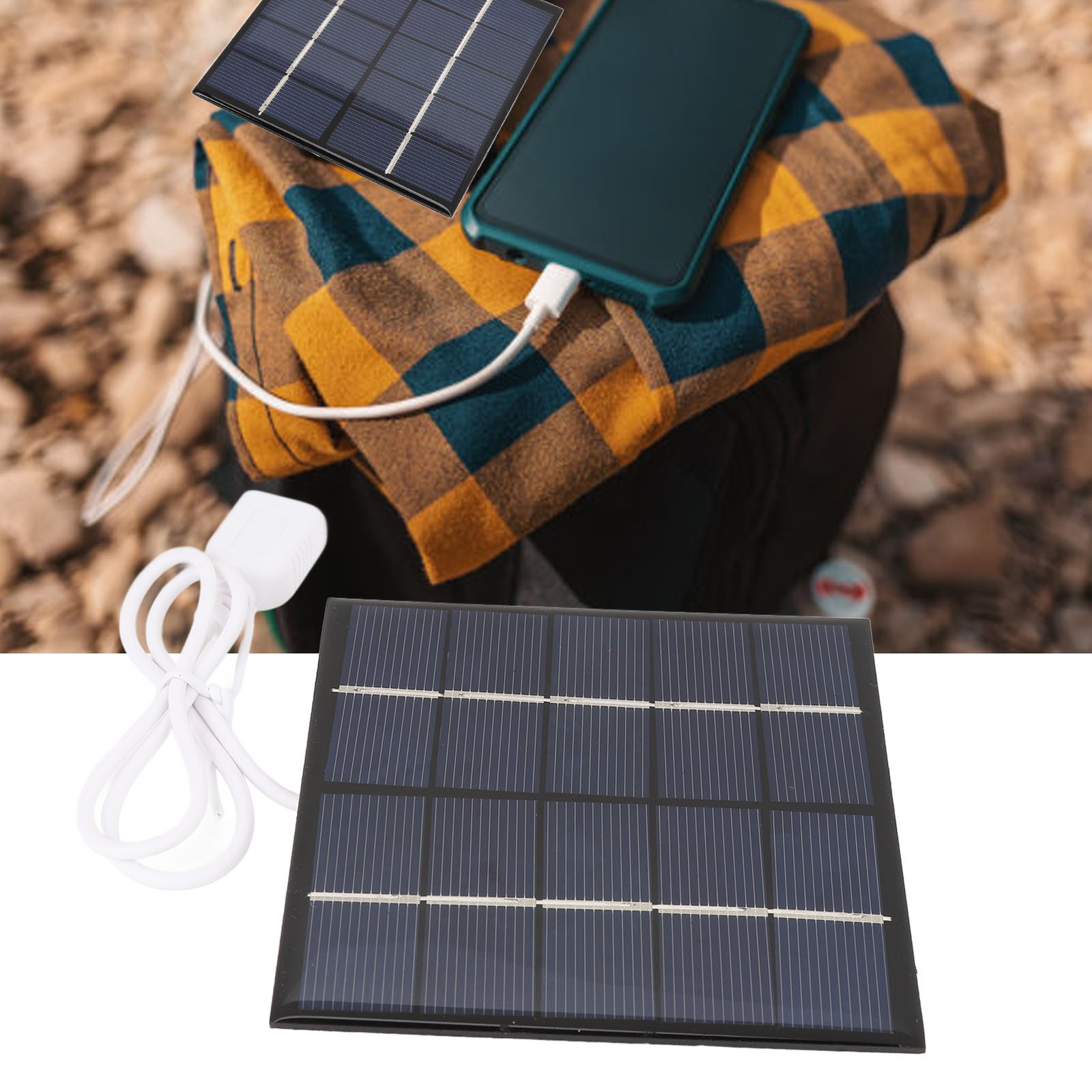 1.2W 5V Solar Panel Charger Phone Power Bank 3.7V Battery Polycrystalline