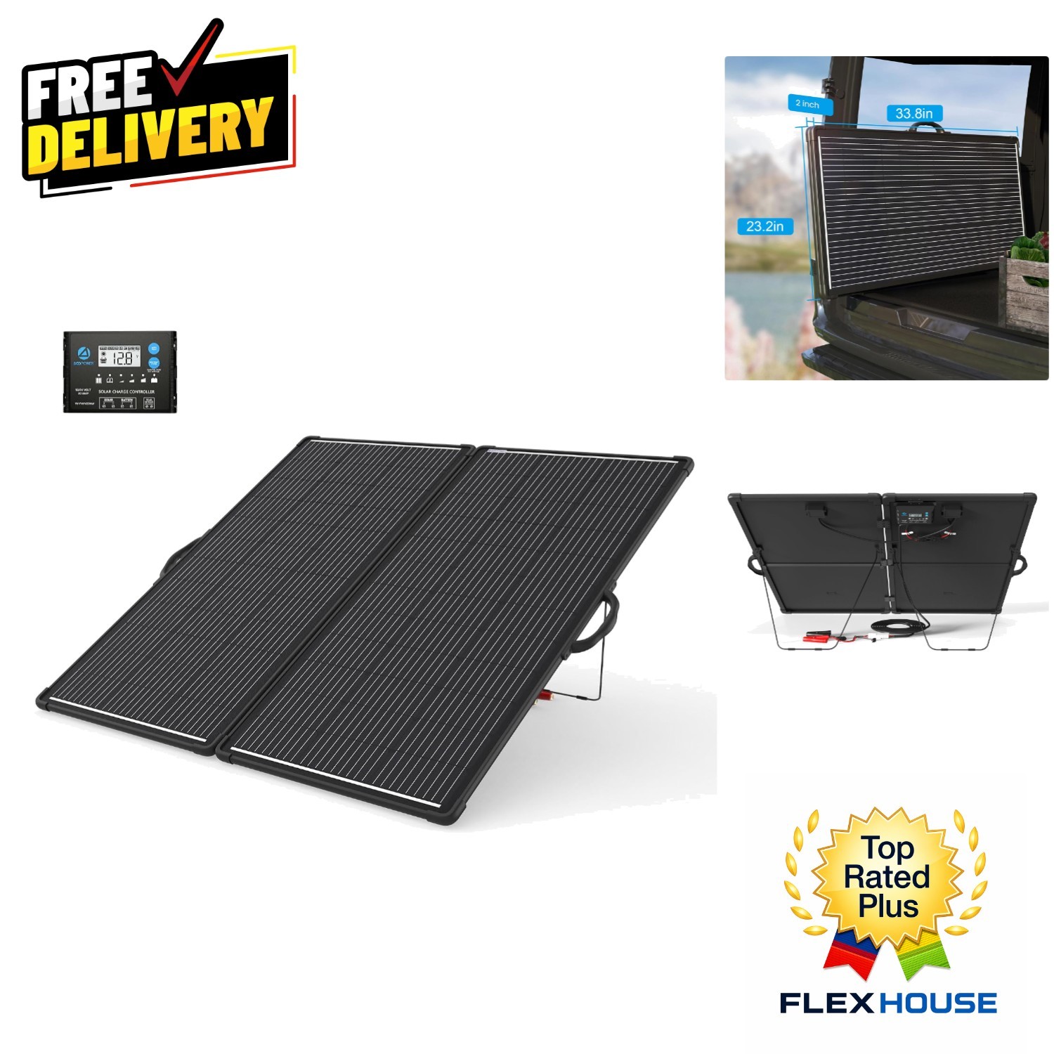 Versatile 200W Solar Panel Kit with 20A Controller – Perfect for RVs and Camping