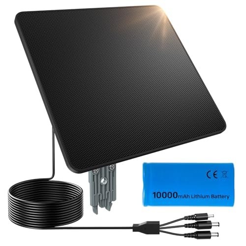 Solar Panel for Trail Cameras, 6W Charger with 10000mAh Battery, IP67 Waterproof