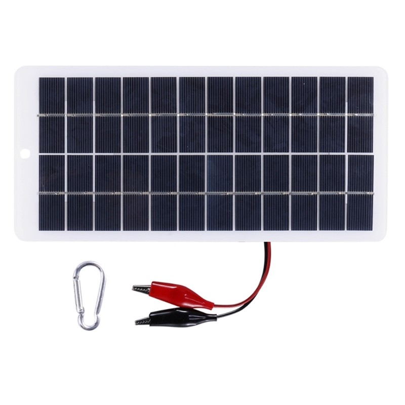 10W Outdoor Solar Battery Charger +Carabiner 12V Polysilicon Solar Charger Plate