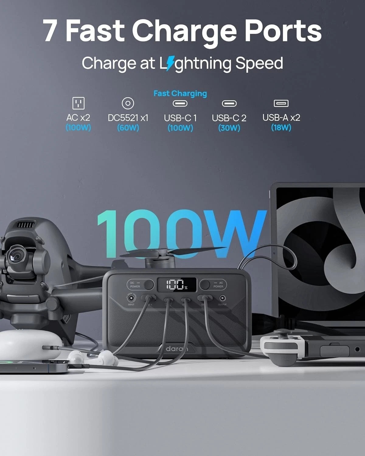 Effortless Power Anywhere – Portable 89.6Wh Power Station for Camping & Office