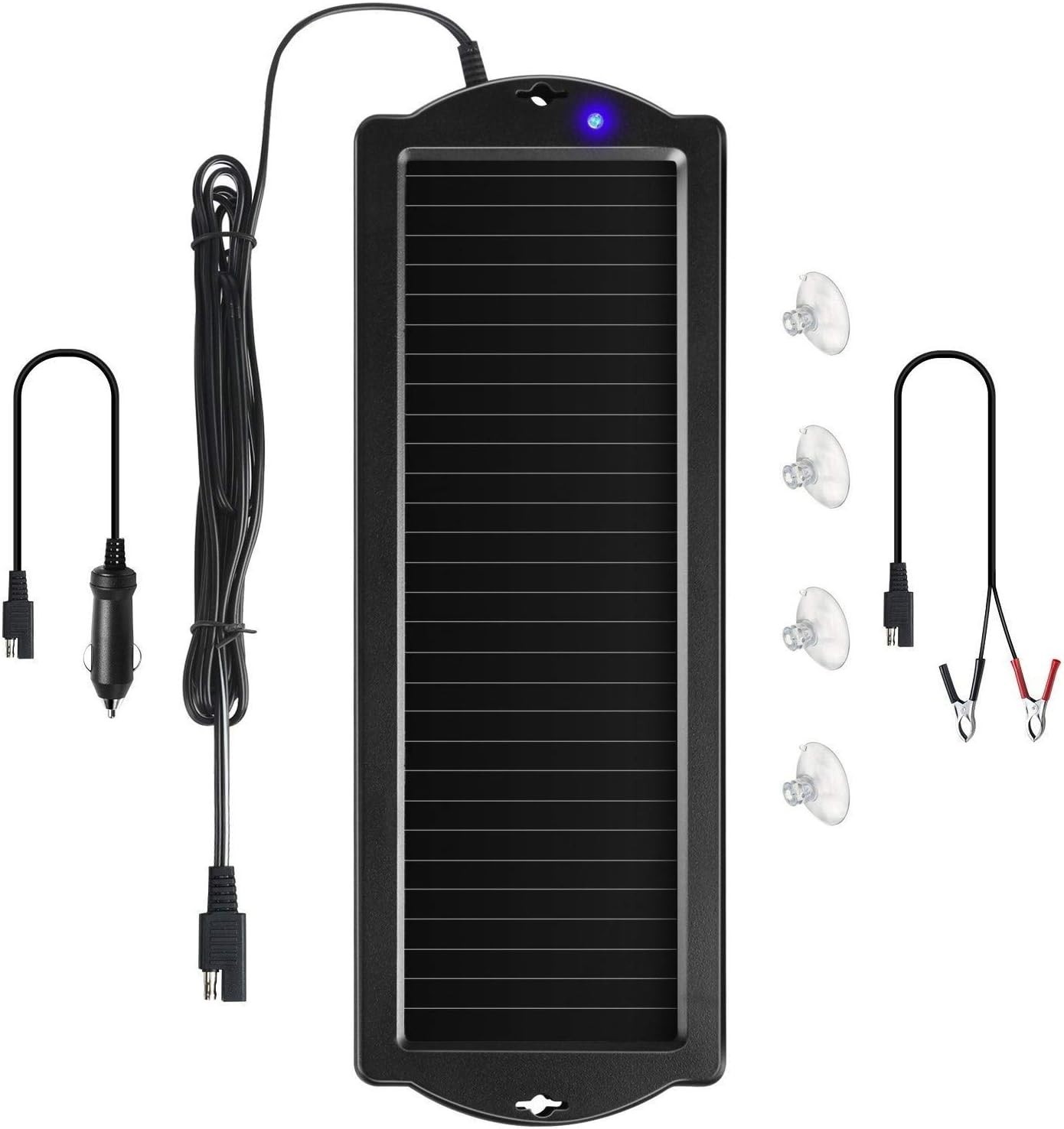 Car Battery Trickle Charger & Maintainer, 12V Solar Panel with Cigarette Plug