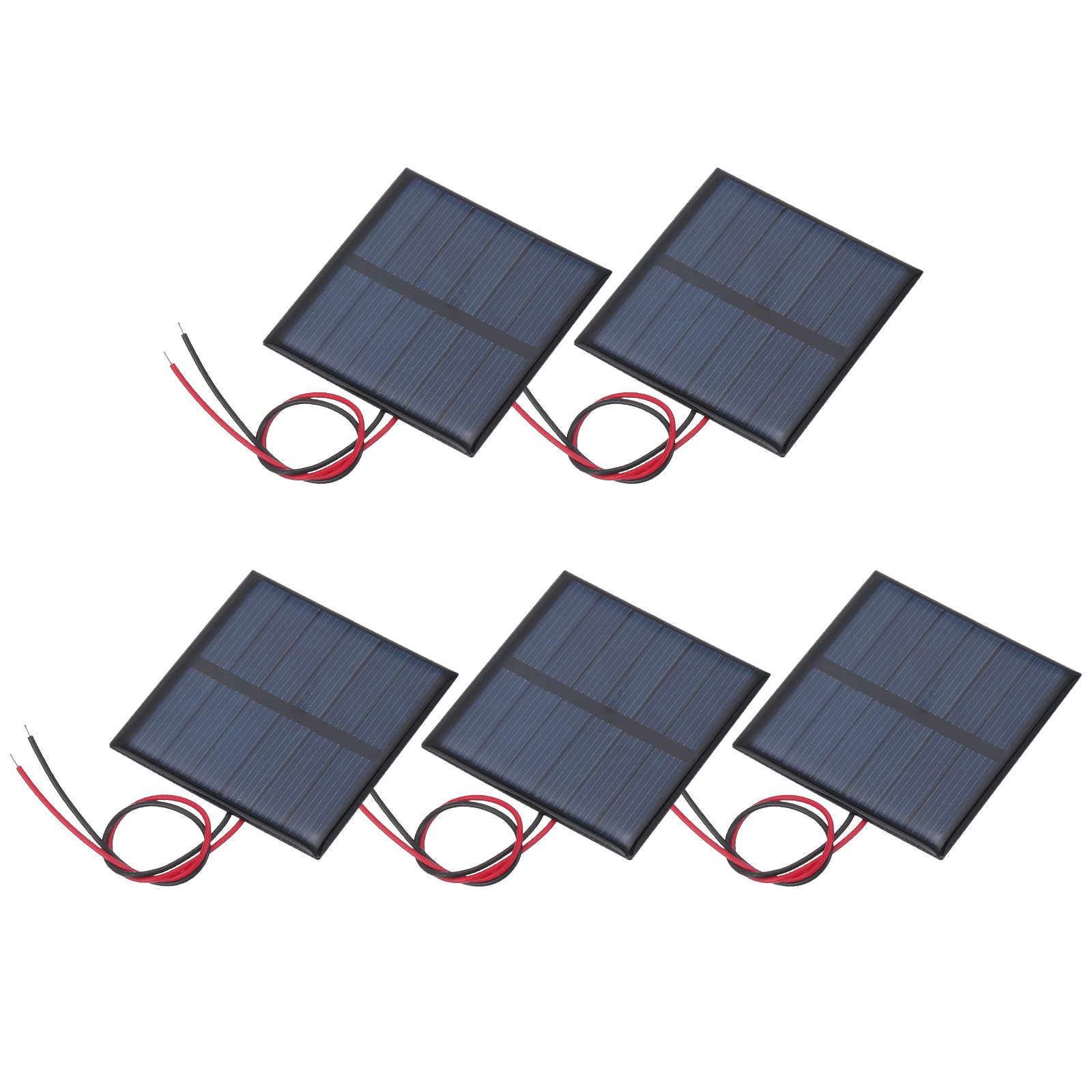 5 Pcs 3V 0.375W 125mA Mini Solar Panels with 2 Cable, 52mm x 52mm