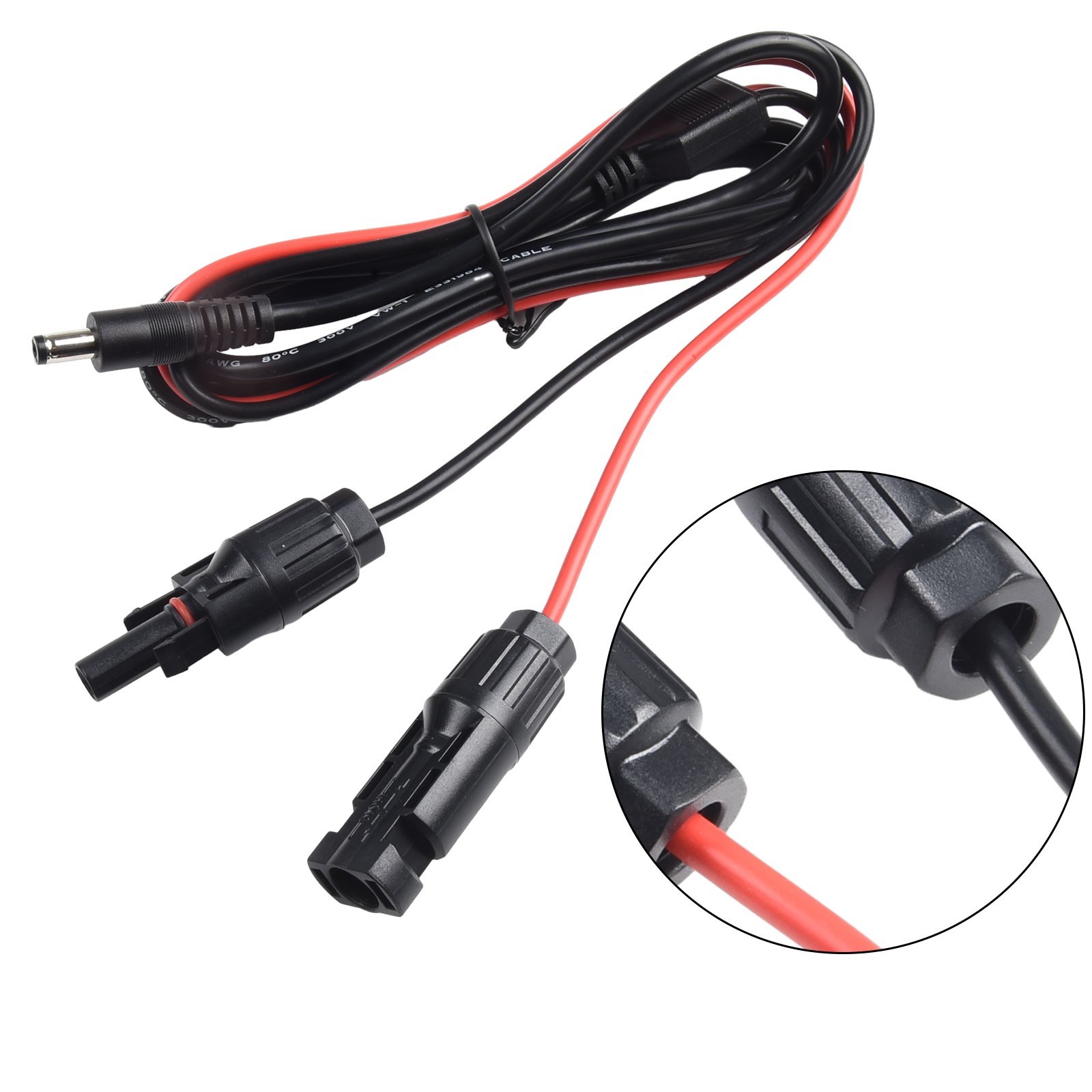 DC5521 to PV Panel Connector Cable 1.5m 16 For AWG Heavy Duty Solar Application