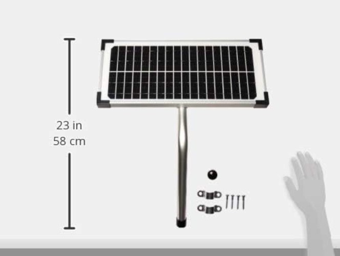 10 Watt Solar Panel Kit FM123 for Automatic Gate Openers,Black Cell