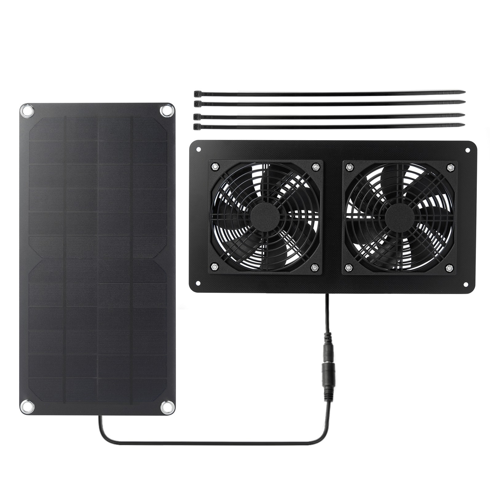 Solar Powered Dual Fan Panel Fan 10W Weatherproof Solar Panel Kit For Small NBQF