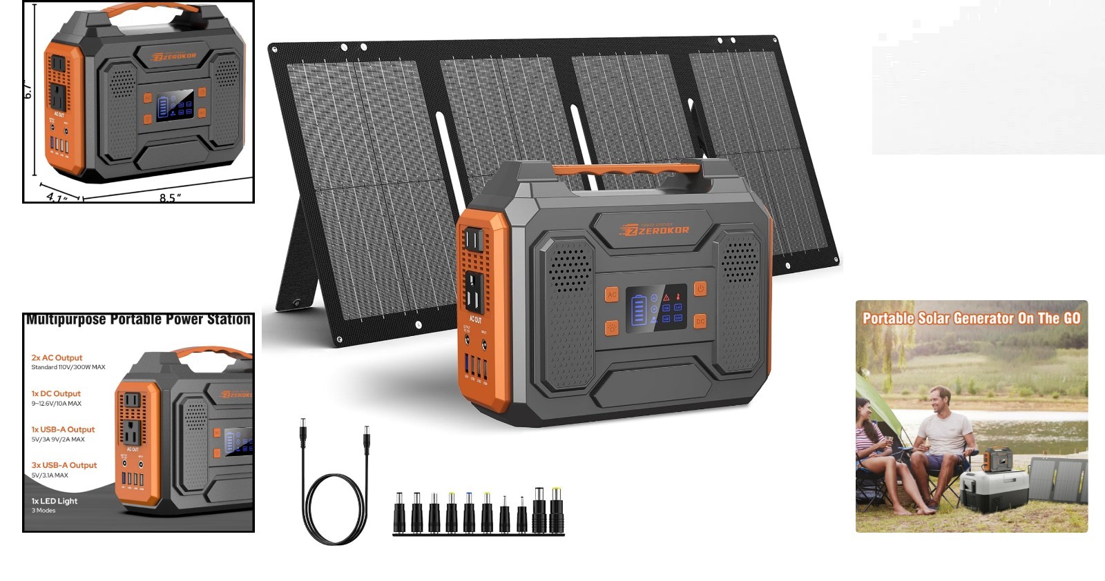 Portable 300W Power Station with 60W Solar Panel – Charge Smart Devices Anywhere