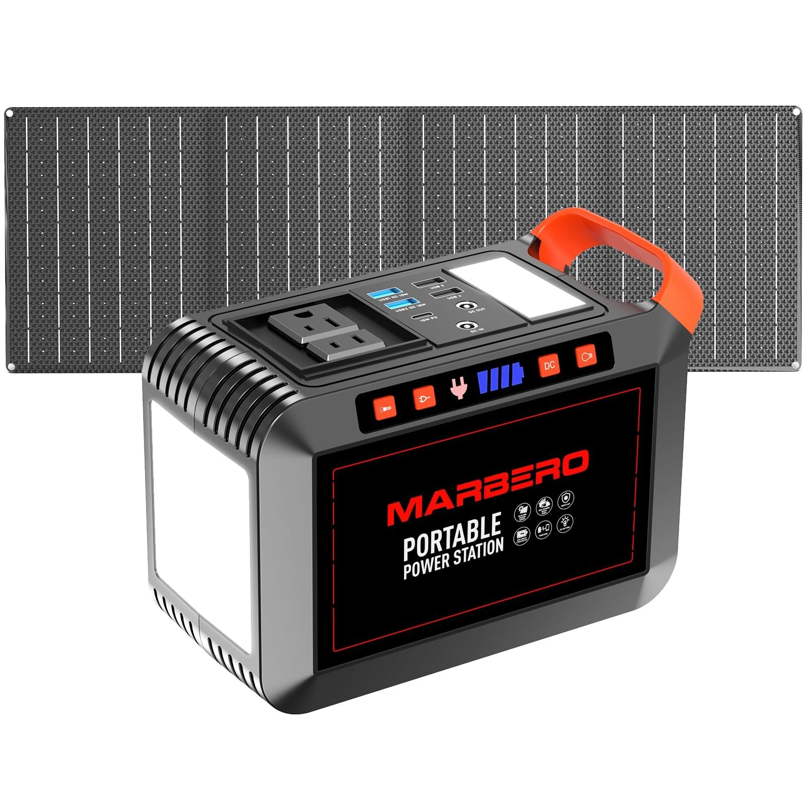 MARBERO 148Wh Solar Generator with Solar Panel 200W Set