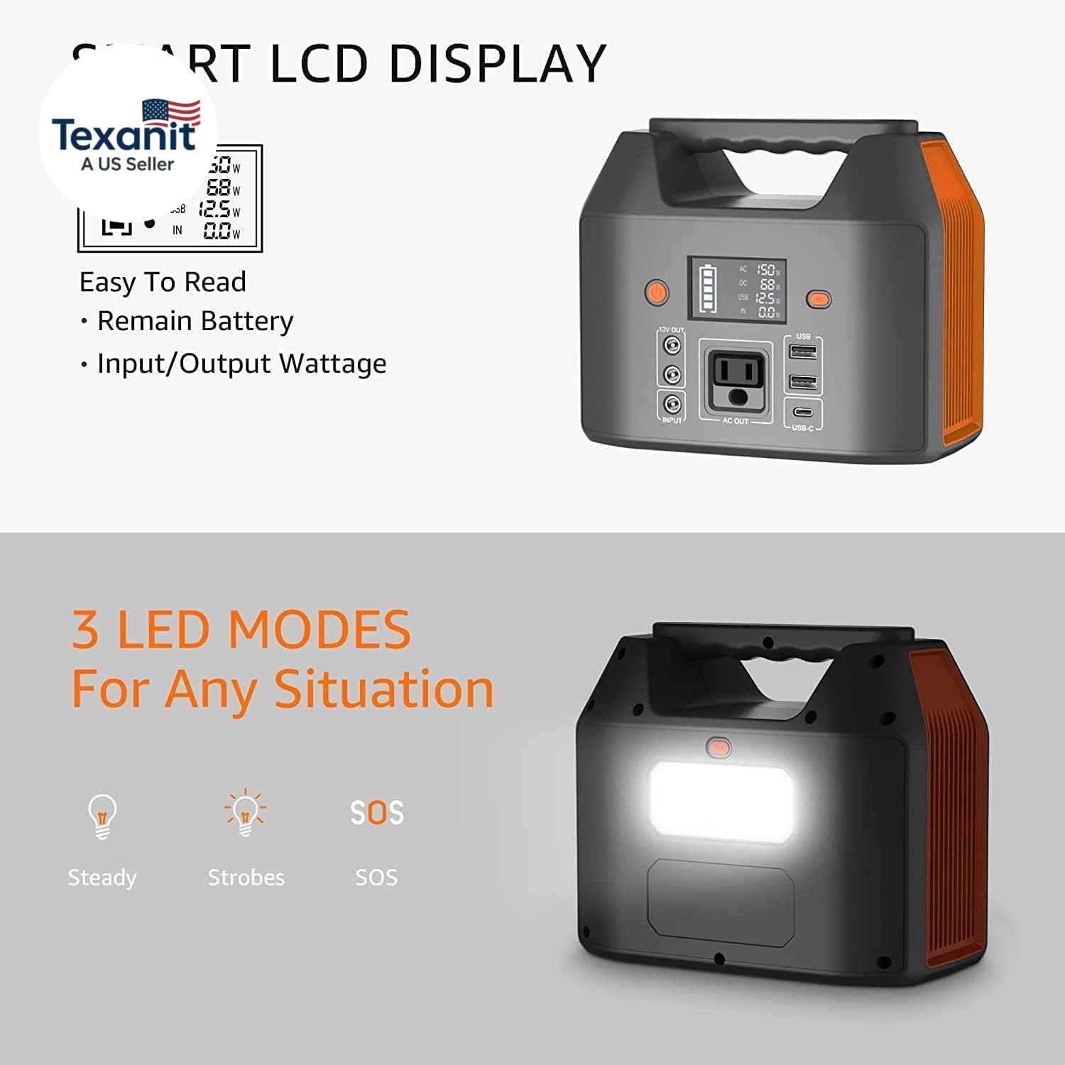 Portable Power Station 150W 155Wh Solar Generator 110V 42000Mah Portable Power B