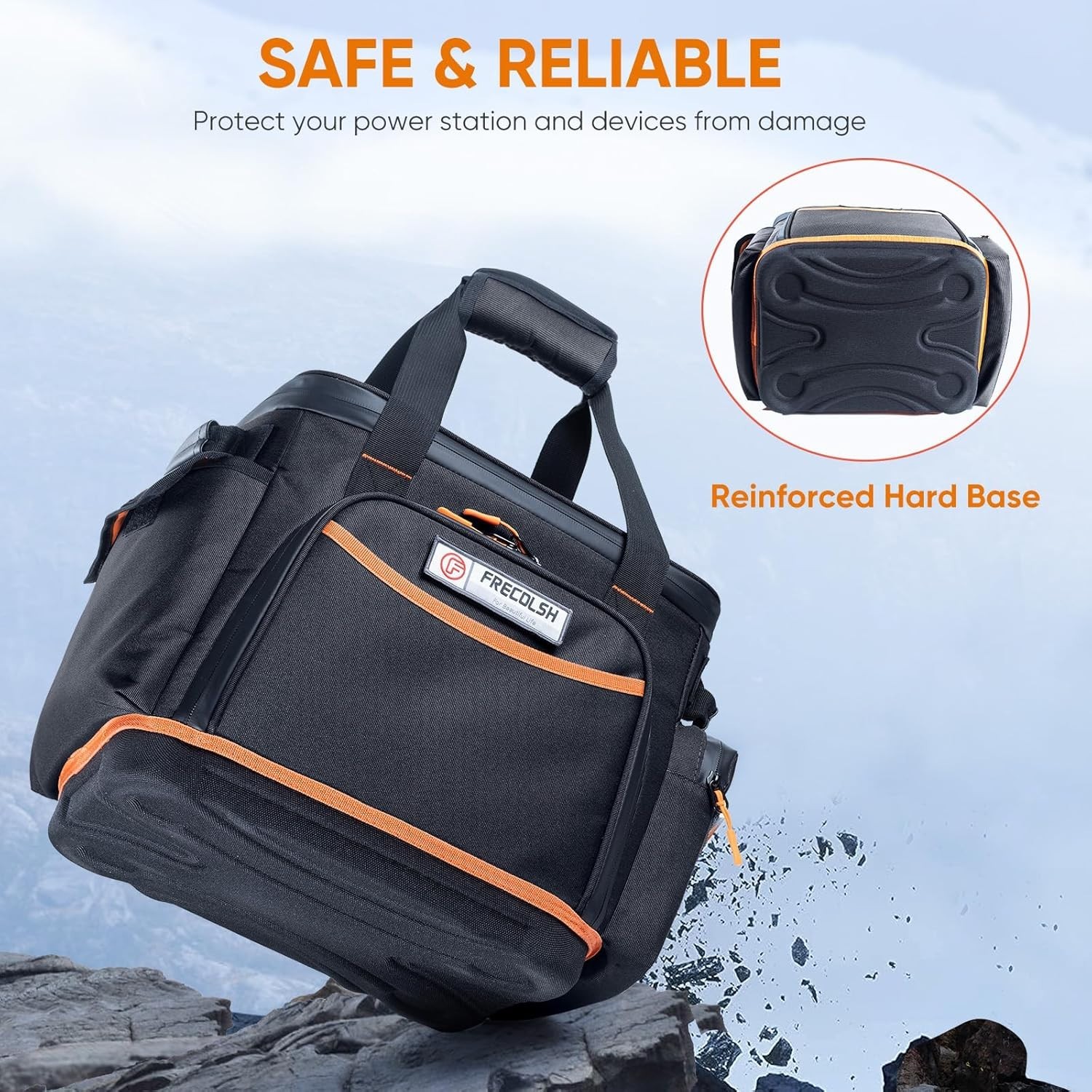 Travel-Ready Jackery 500 Case with Waterproof Base and Accessory Pockets