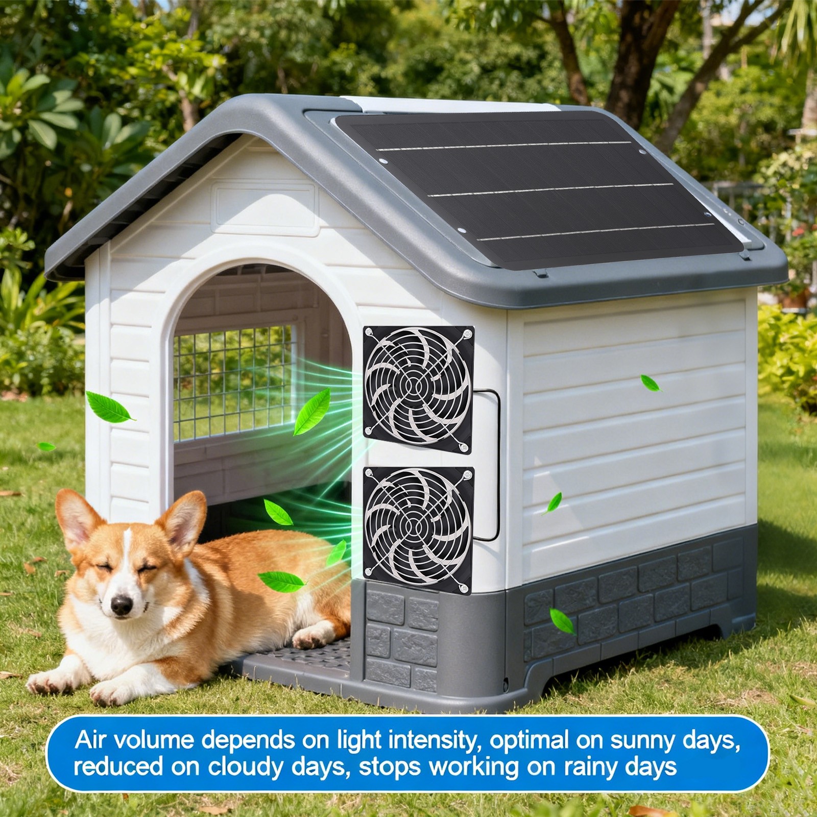 Solar Powered Fan Kit 6W Solar Panel Waterproof DC Exhaust Fan for Chicken Coop