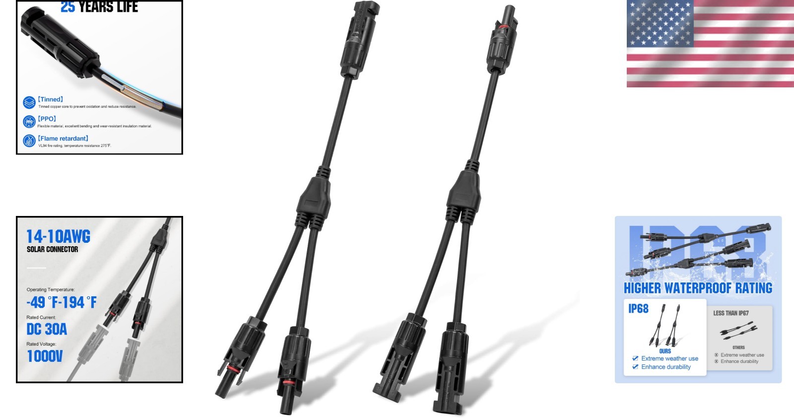 Fire Retardant Y Connector for Solar Panels – Secure & Efficient Power Use