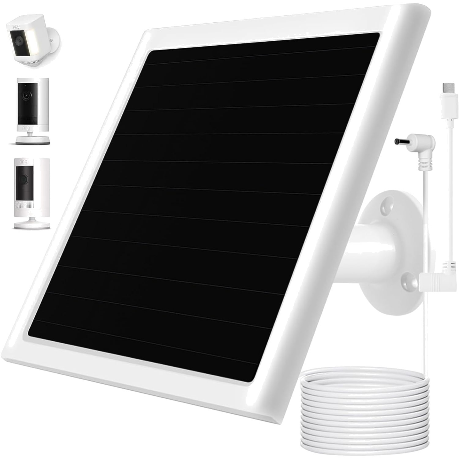 6W Solar Panel Charger for Ring Cameras Waterproof Outdoor Supply