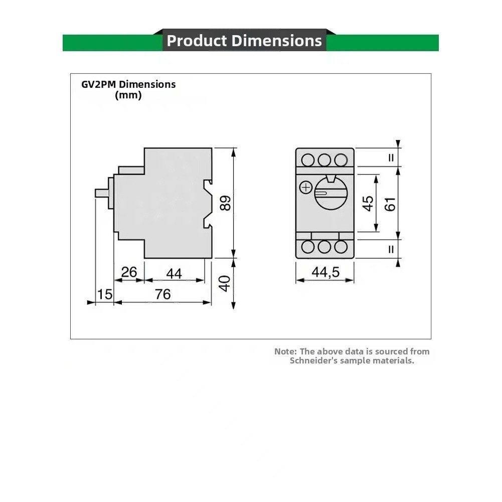 GV2 PM Series Thermal Magnetic Motor Circuit Breaker Adjustable Current Setting