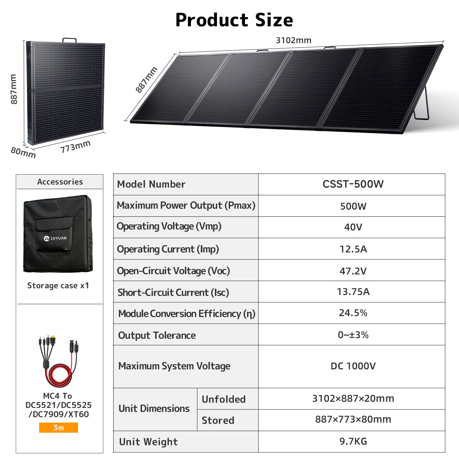 500W 400W 300W 200W Portable Solar Panel ETFE Foldable Charger for Power Station