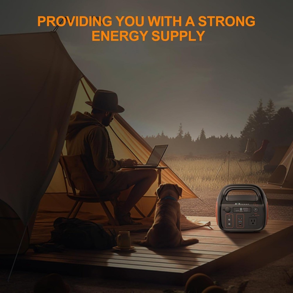 Portable Power Station 296Wh 300W Solar Generator 80000mAh 110V AC Backup