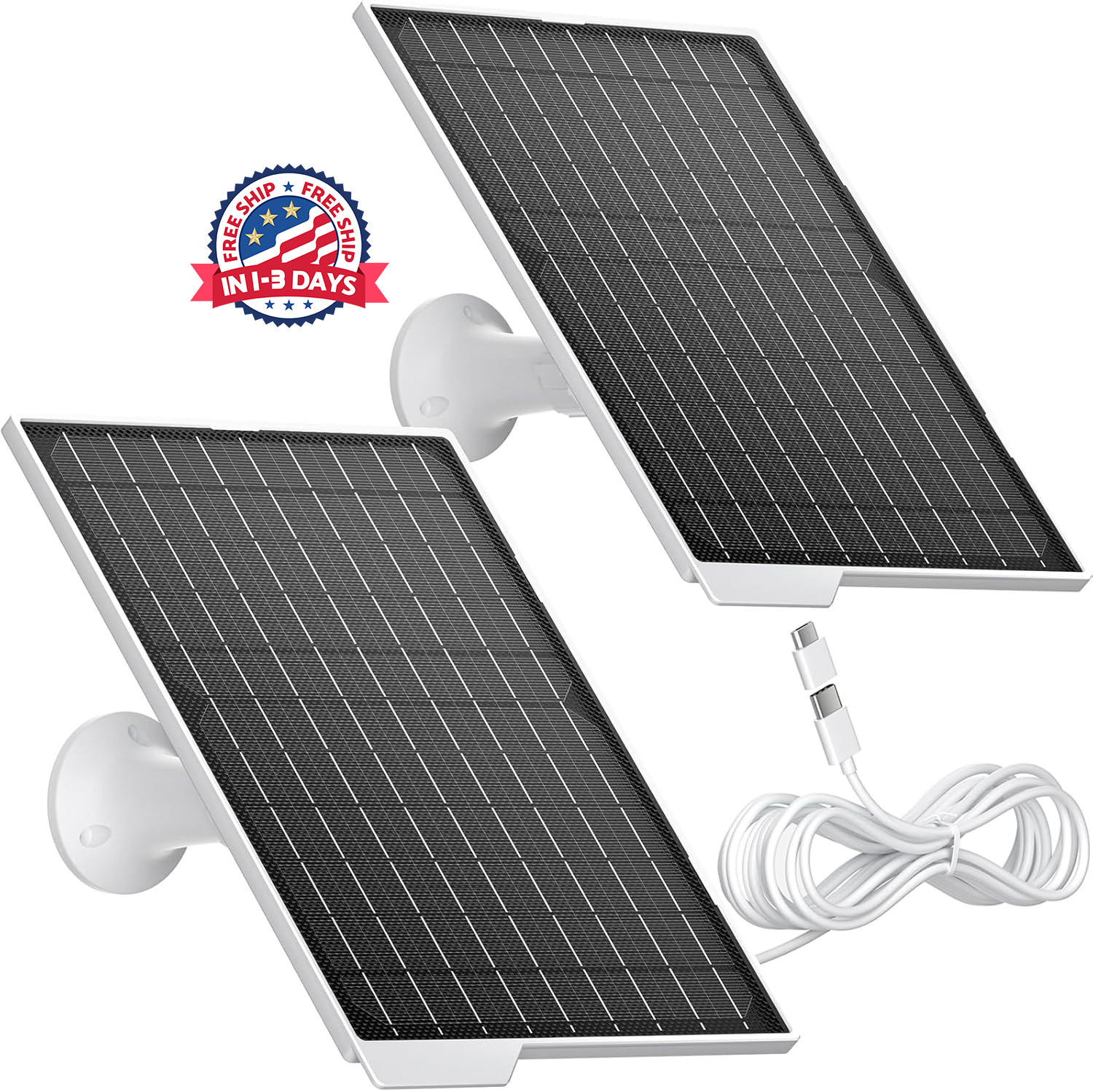 2 Pack Paneles solares de 9 W: cargador impermeable de alta eficiencia