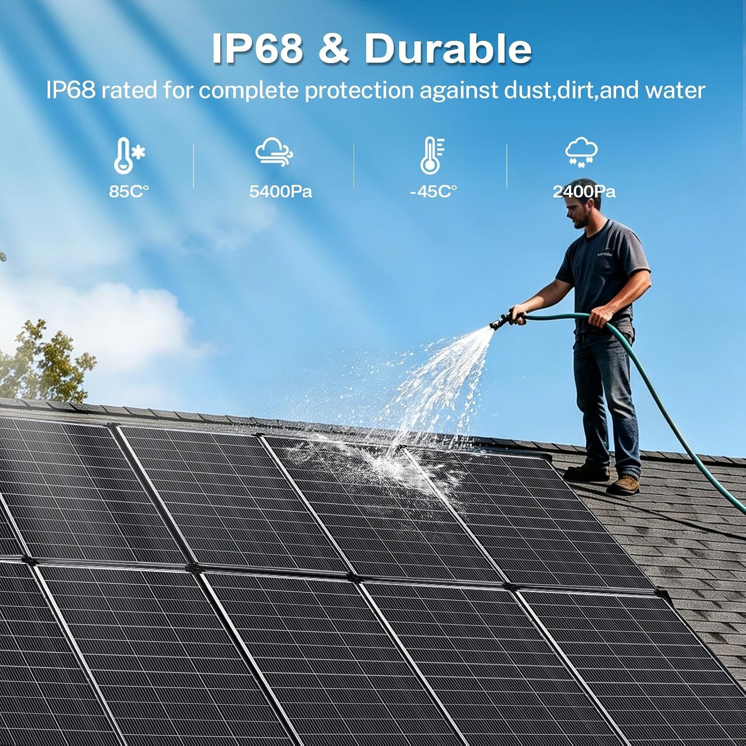 Solar Panels 200w bifacial n Type 18bb A Grade Solar Module IP68 Waterproof 25%
