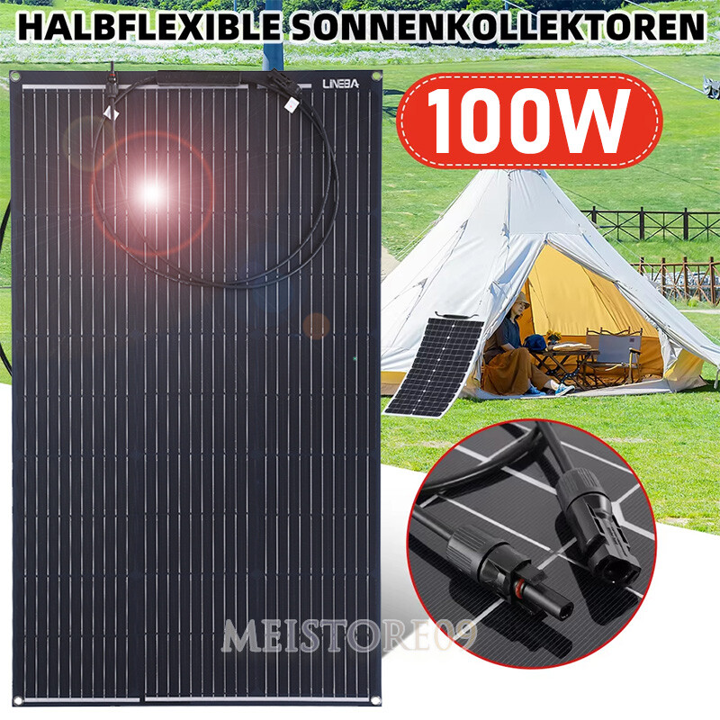 100W Mono Solar Panel 12V Monocrystalline for Home/Caravan/RV/Camper