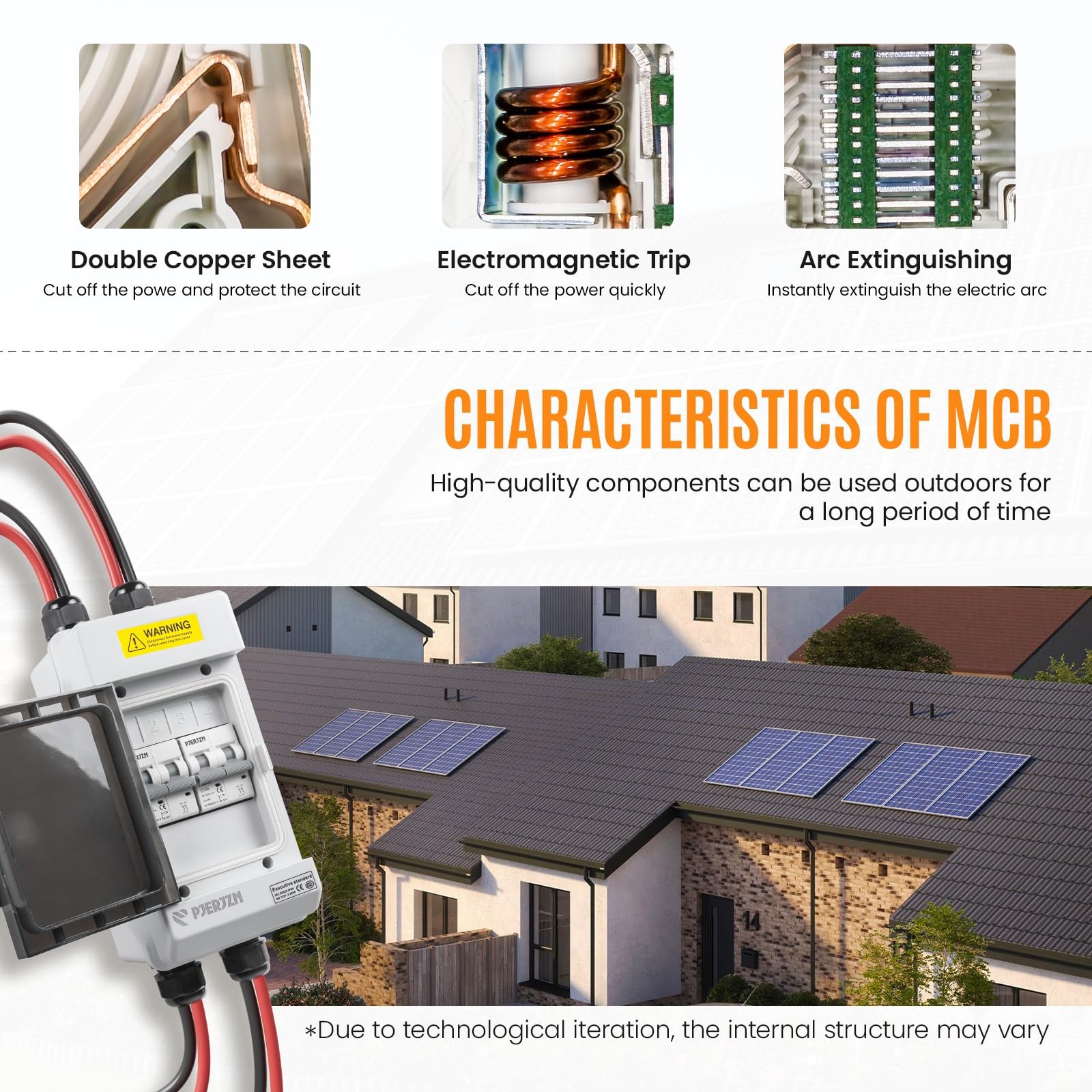 Pjerjzn Solar Panels Disconnect Switch 10A 1000VDC PV Shut Off Switch 2 Strin…