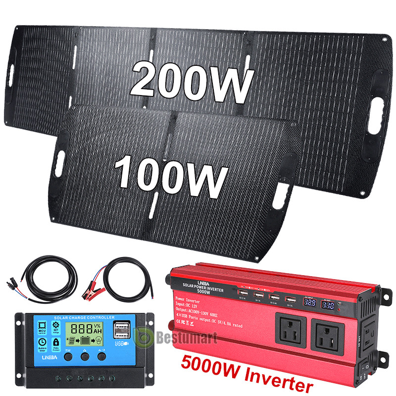 200W 400W Watt 12V Solar Panel Mono HighEfficiency PV for Sunshed RV Roof Home