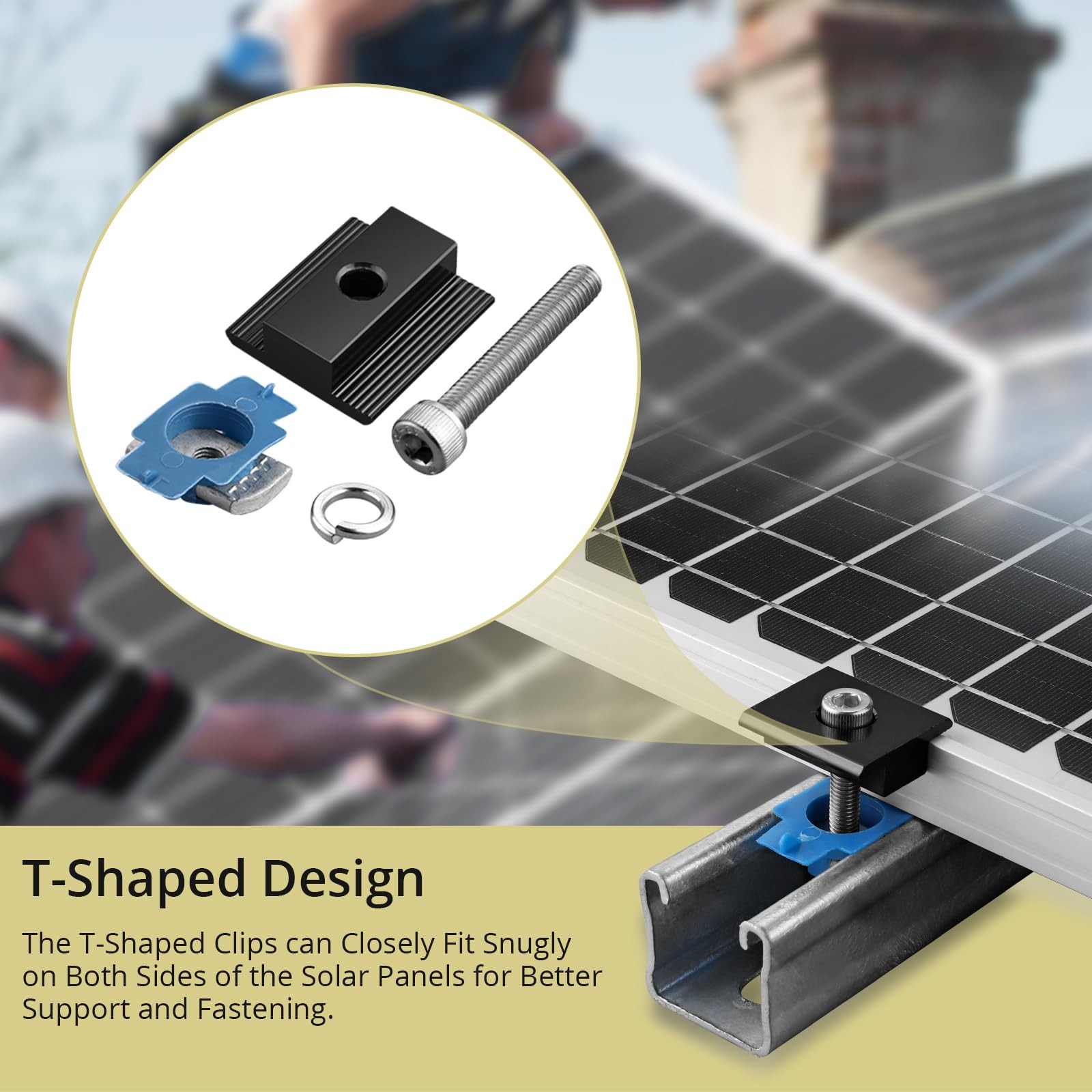 10Pcs Solar Panels Mid Clamps for Unistrut Aluminium Panel Brackets 30Mm/35Mm