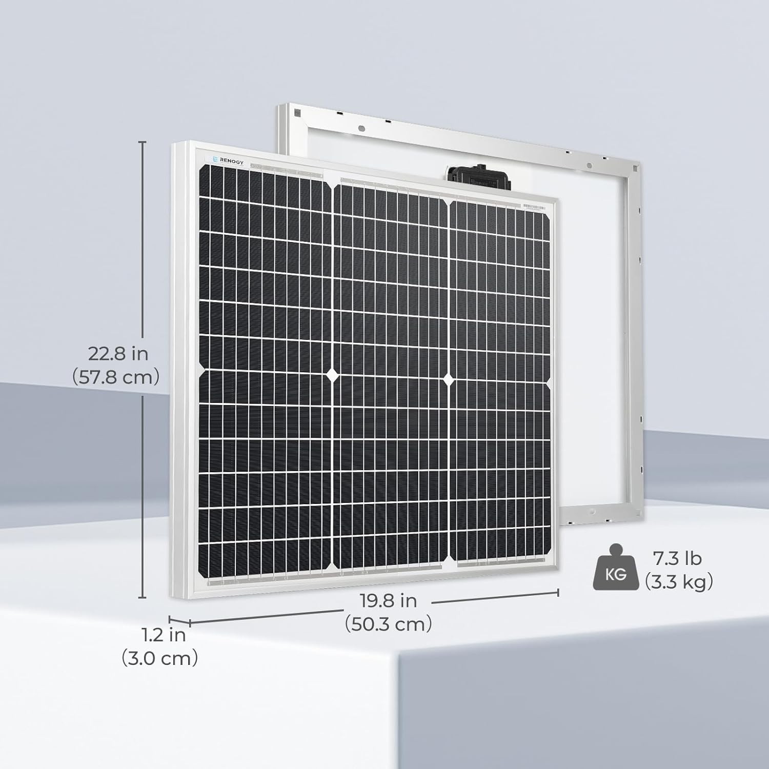 22% Efficiency 50 Watt Solar Panel with Corrosion-Resistant Aluminum Frame