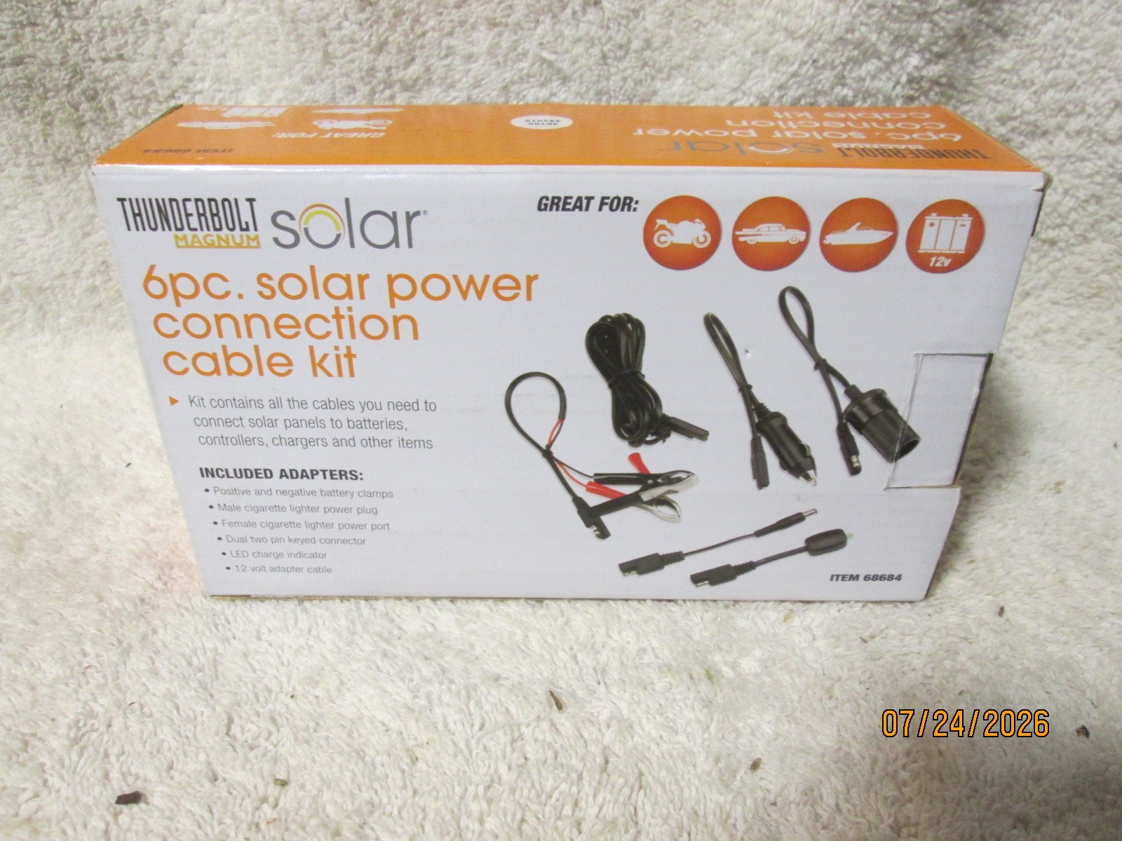 Thunderbolt Magnum 6PC Solar Panel Power Connection Cable Kit 12 Volt 68684