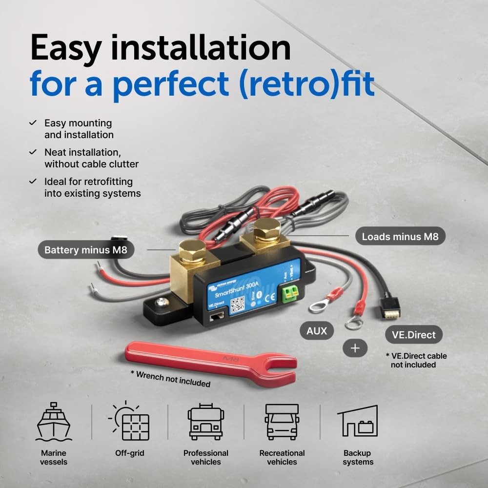 Smart Battery Shunt – Battery Monitor – 6.5V-70V, 300A