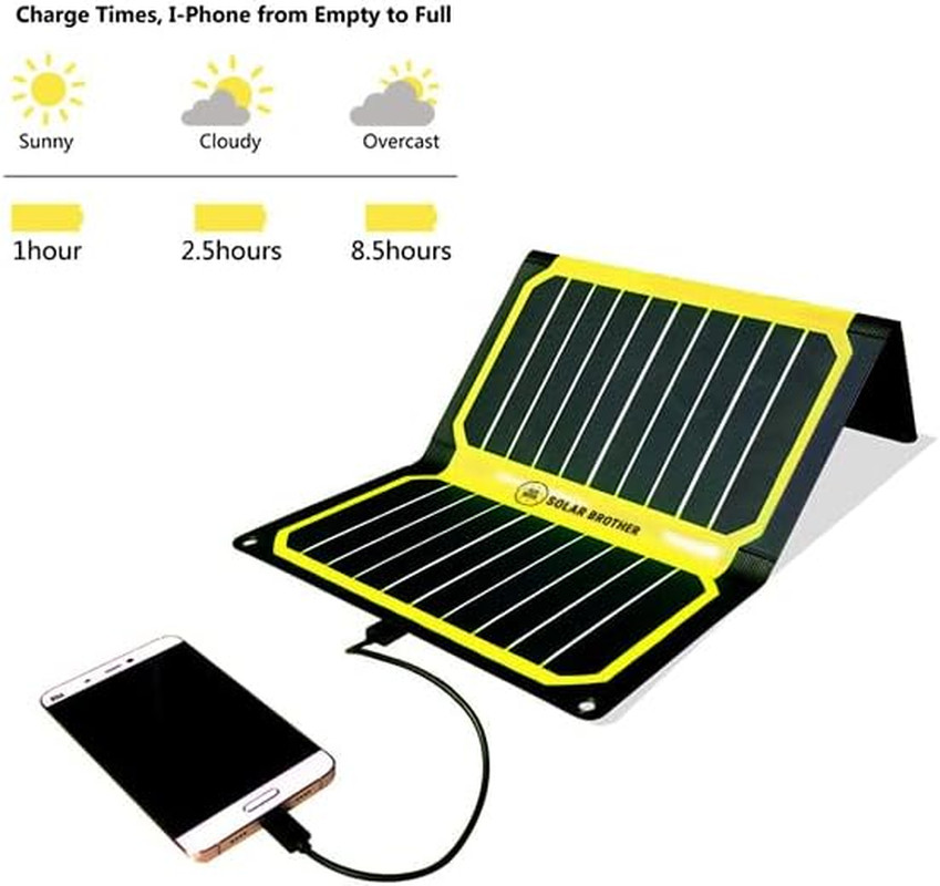 Sunmoove 16W Foldable Solar Panel Solar Charger USB Port 3.2A Cable and Adapters