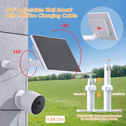 Solar Panel for Google Nest Camera,6W Solar Power Charger for Google 6W 1Pack