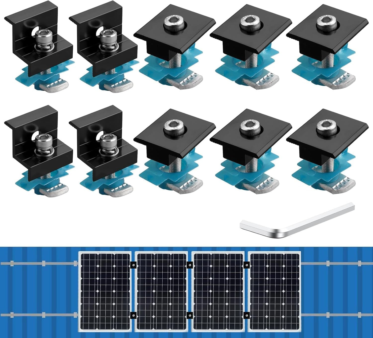 10 PCS Solar Panel Mounting Brackets for Unistrut, Aluminium 30mm/35mm 6 x T-…