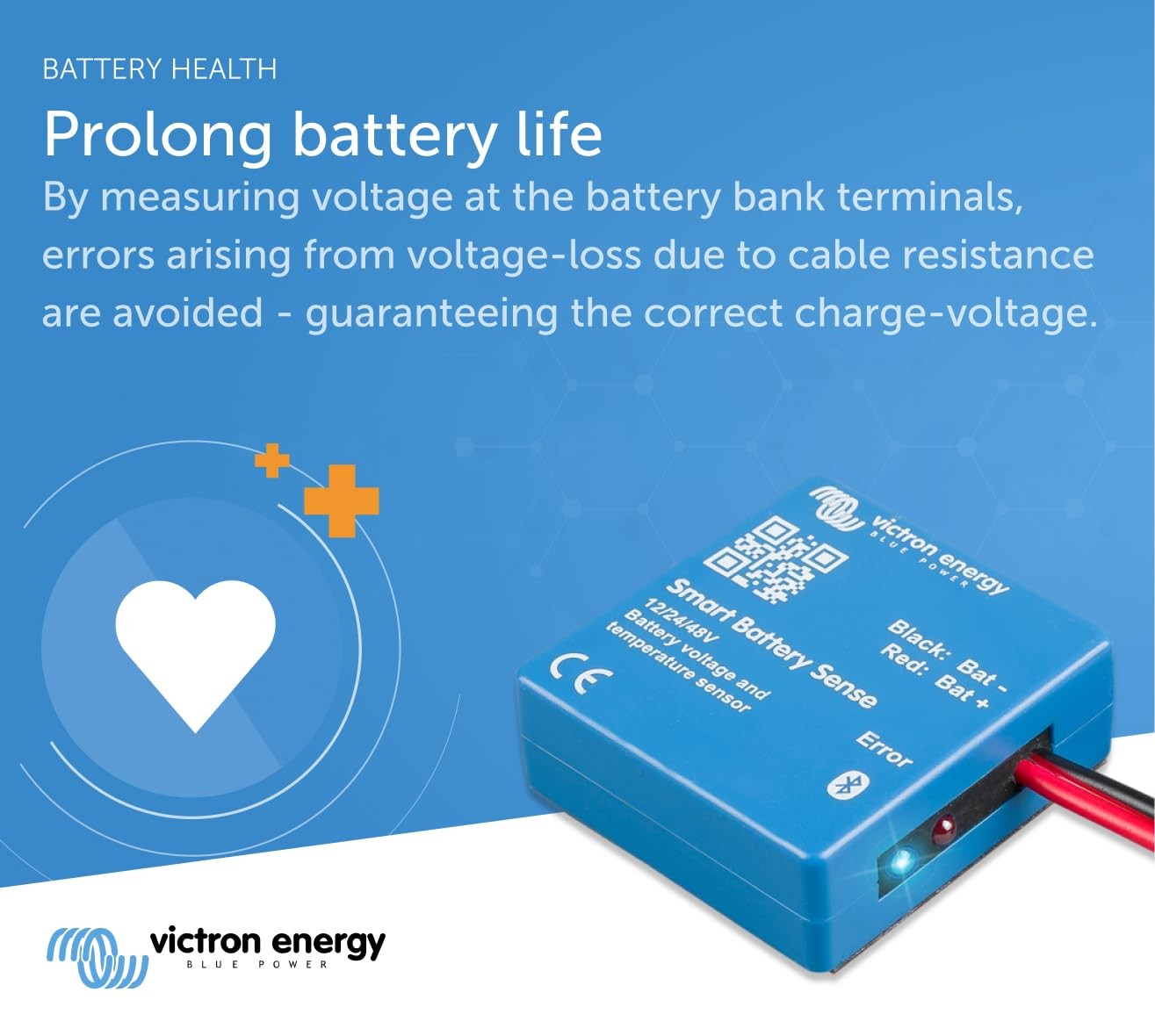 Battery Sense, Voltage and Temperature , Long Range (up to 10m)