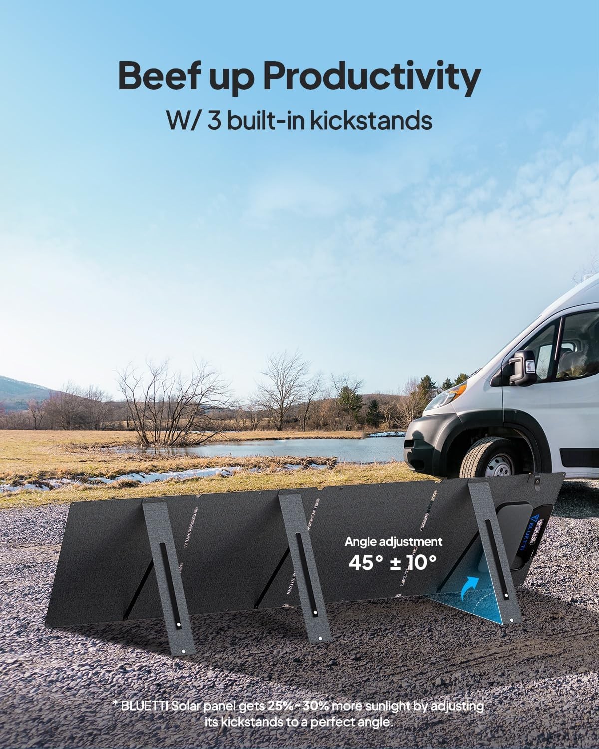 BLUETTI 200W Foldable Solar Panel Adjustable Kickstand